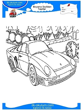 Çocuklar İçin Porsche Boyama Sayfaları 